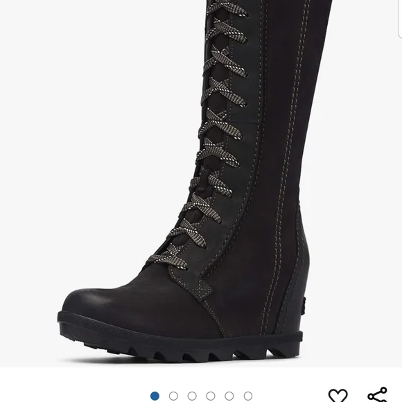 Sorel Black Lace Up Boots with Chunky Sole - Picture 6 of 8